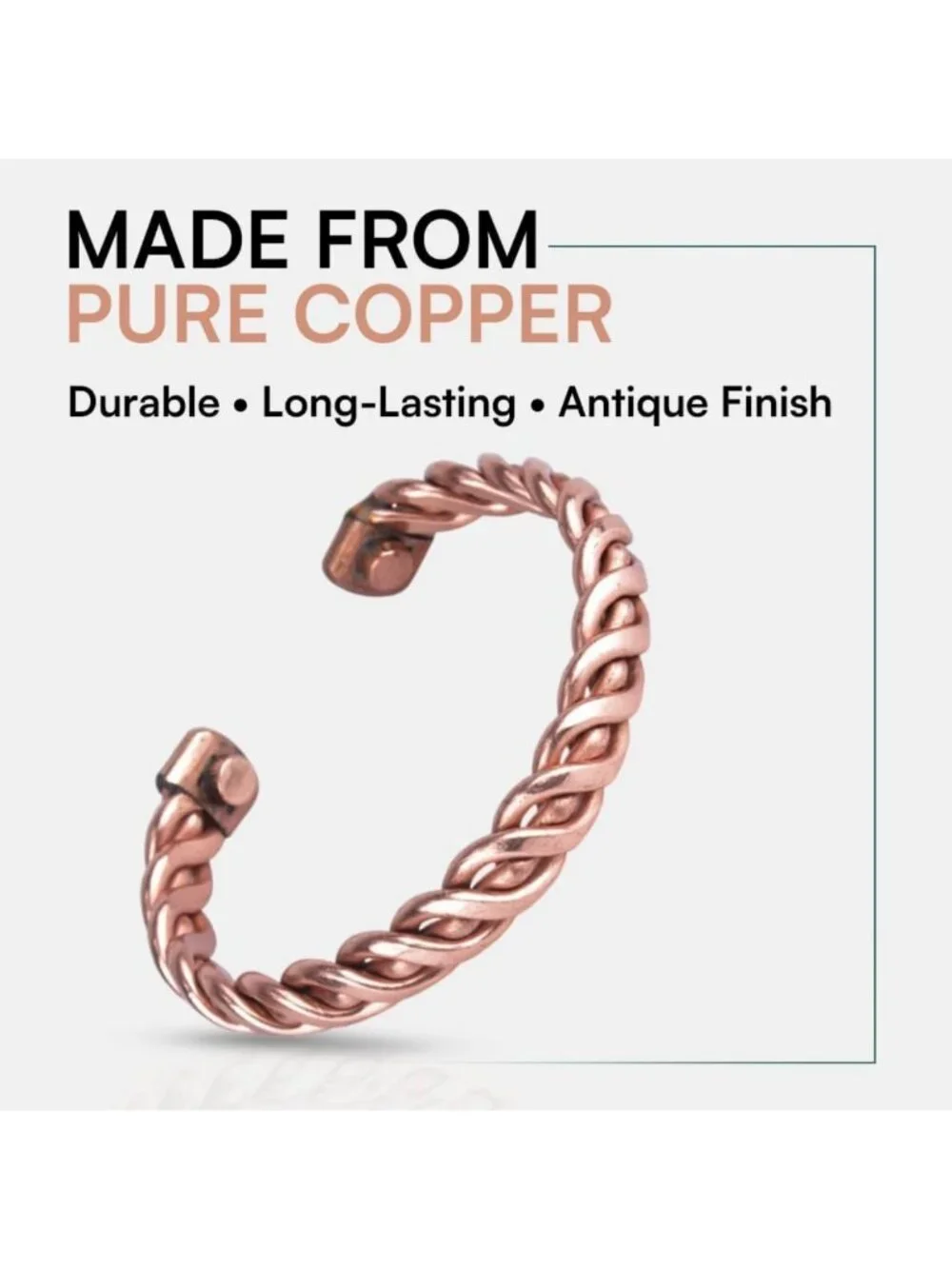 Unisex Adjustable Copper Twisted Cuff Bracelet - Handmade Metal Jewelry for